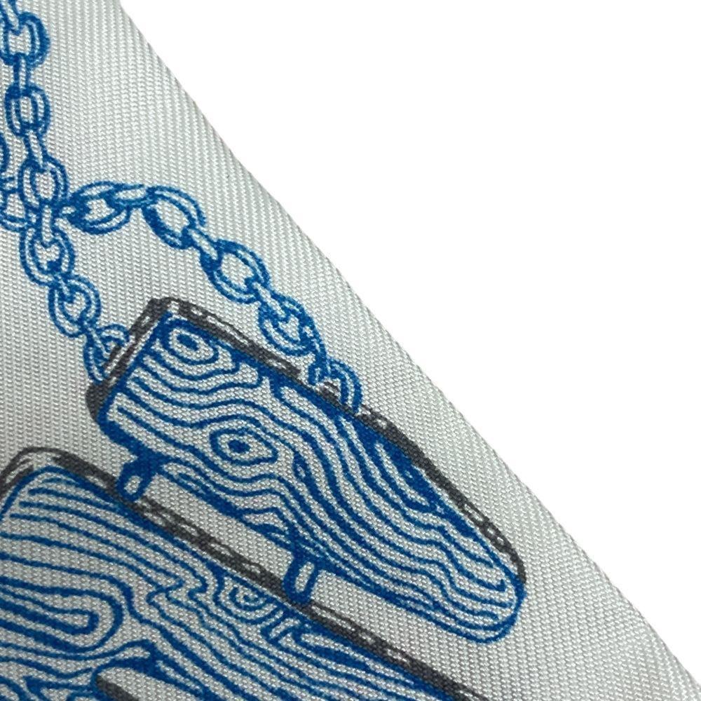 HERMES Twilly Chevaloscope Neon Scarf White Ladies - Picture 7 of 10